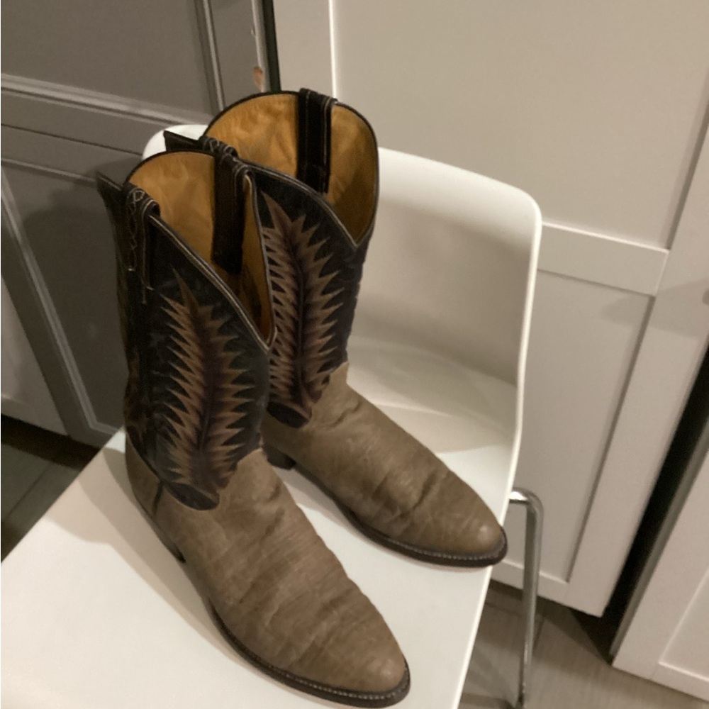 Men's Western Leather Boots - Brown